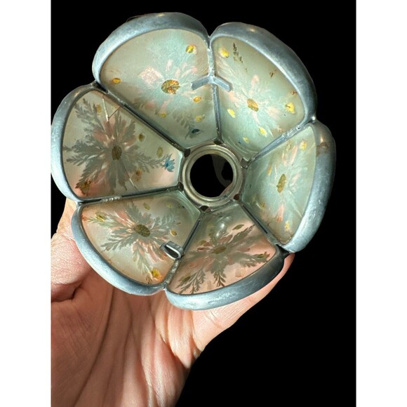 Pressed Flowers In Glass Tea Light Holder Vintage Votive Candle Boho Lot Of 3 - Picture 14 of 16